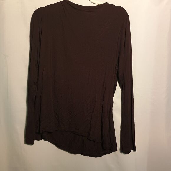 Express Black Long Sleeve Twist Front Top – Deep V-Neck Stretch Blouse - Picture 4 of 4